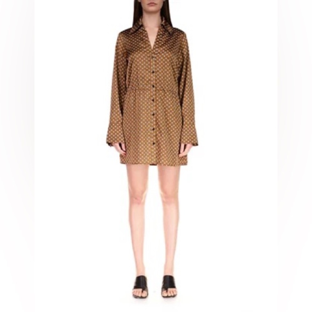 Sanctuary Women's Modern Shirtdress Geometric Print Button Down Size Medium - Picture 7 of 7